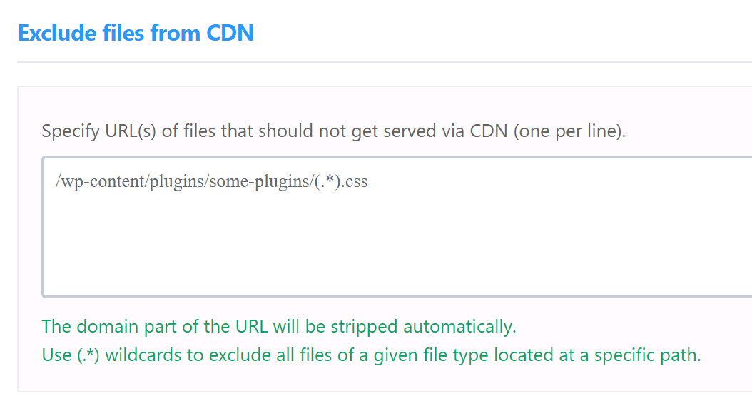 Exclude Files from CDN Exclude Files from CDN