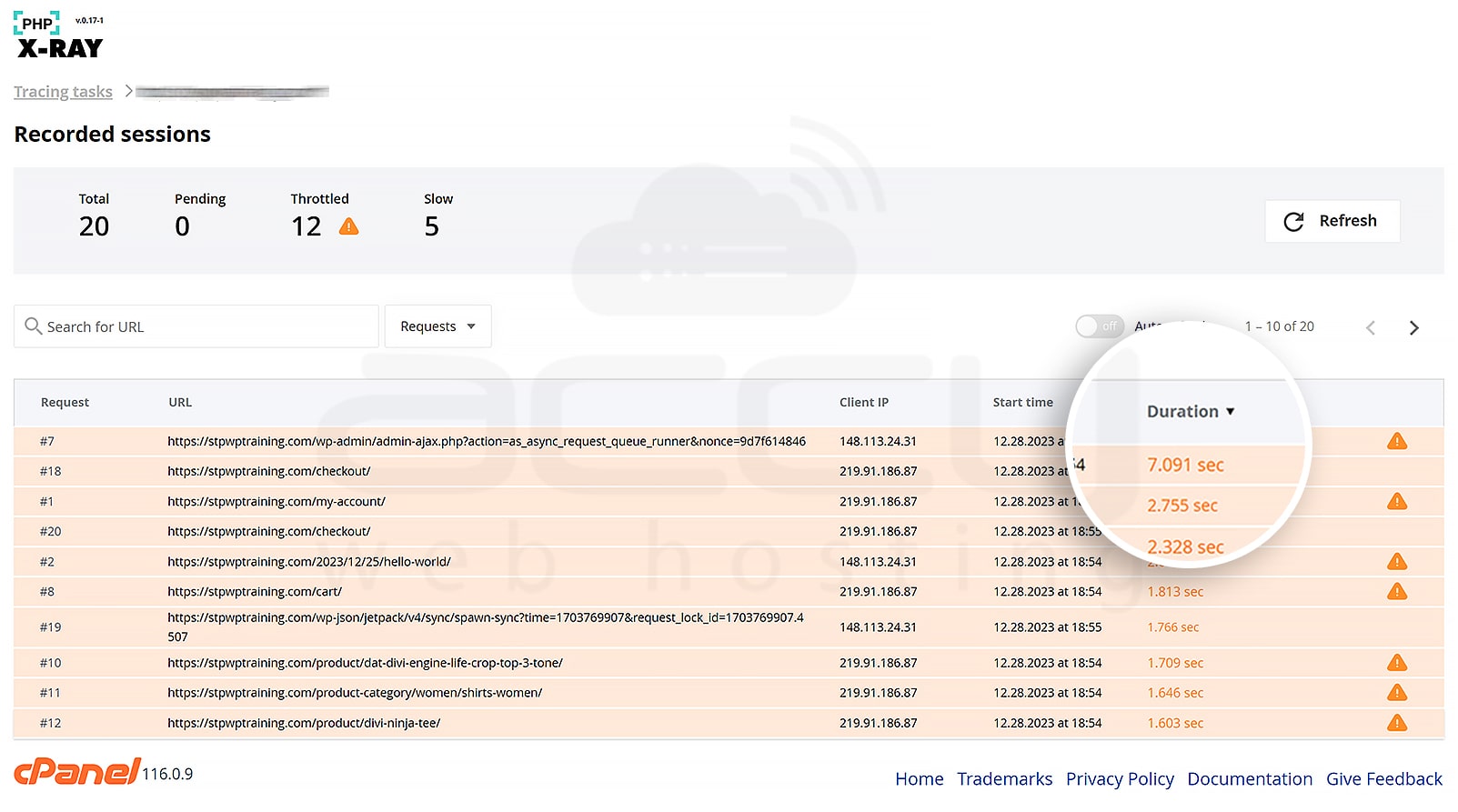 PHP queries taking the longest duration to execute PHP queries taking the longest duration to execute