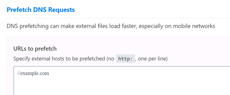 Prefetch DNS Requests Prefetch DNS Requests